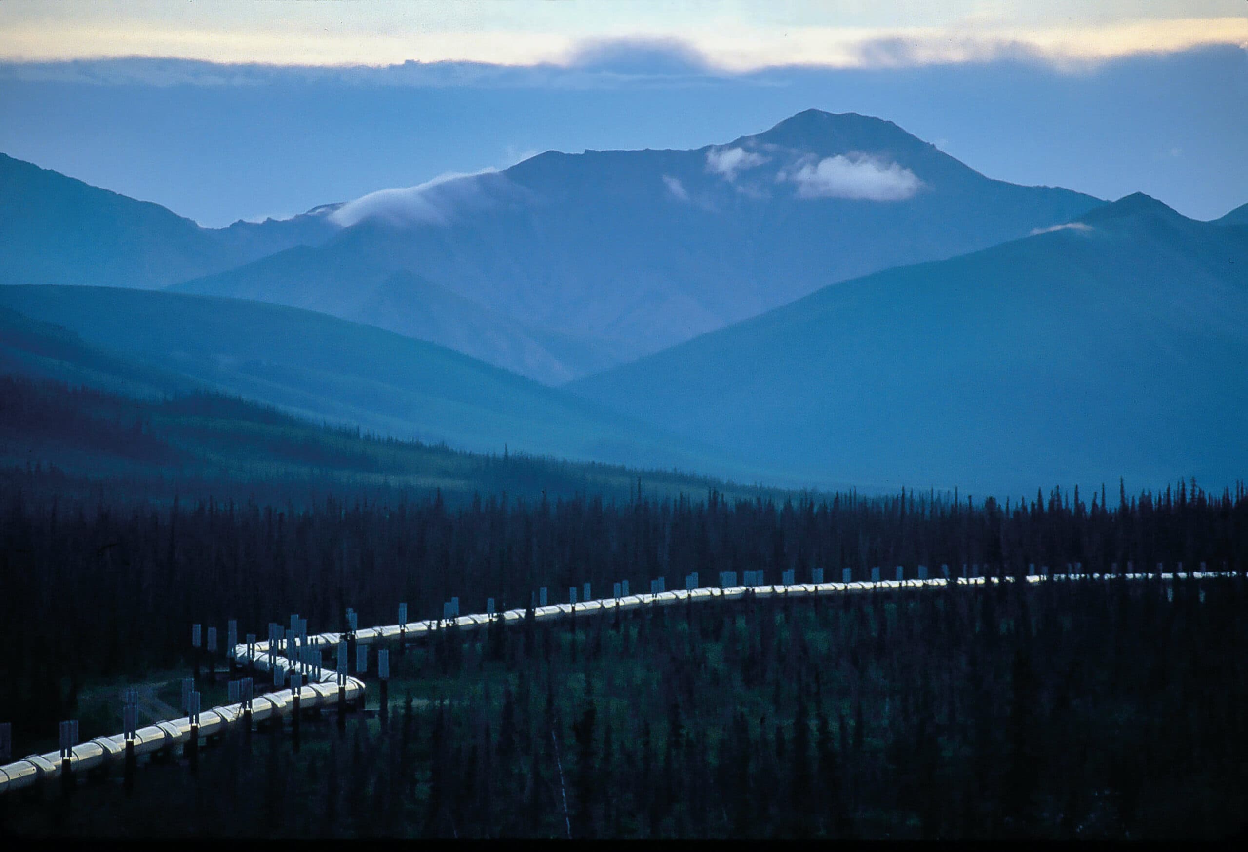 The trans-Alaska pipeline in the Brooks Range.