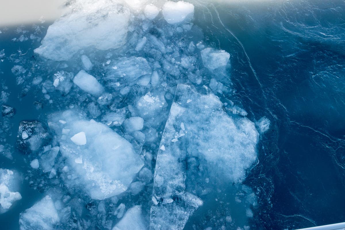 Ice floating in Arctic Ocean waters.